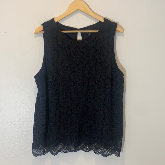 Worthington Tops - 3/$15 Worthington Lined Lace Black Sleeveless Top